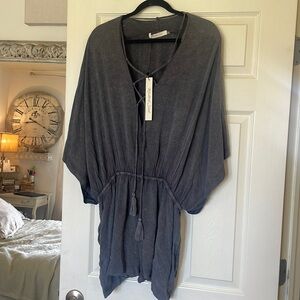 Mustard Seed Gray Romper Boho Style Festival Cover up Large NWT